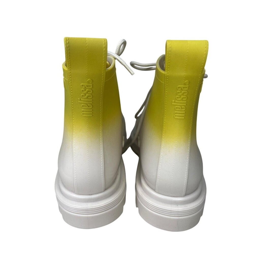 Melissa Womens Yellow Ombre Coturno Combat Boots Lace-Up Rubber Sole Size 6 - Picture 6 of 9